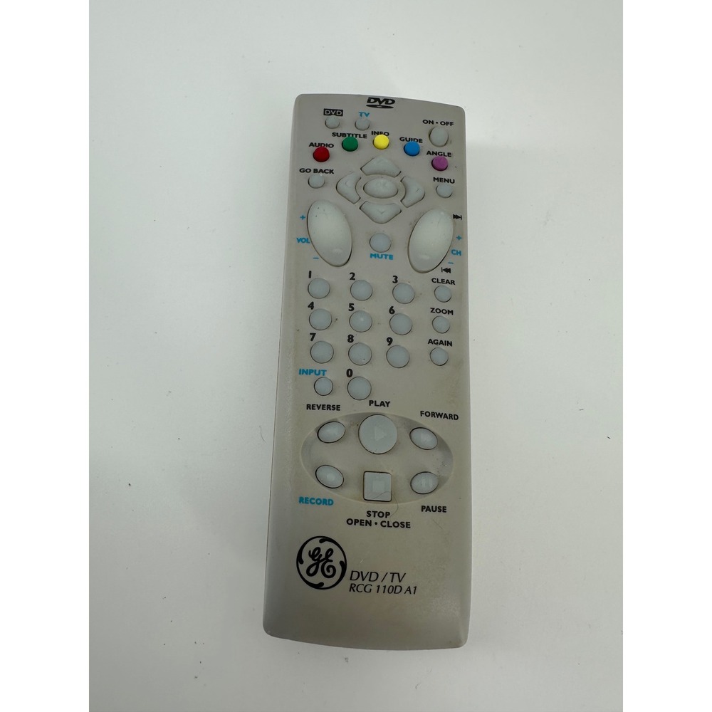 GE DVD TV Remote Control RCG 110D A1 Gray Replacement Controller
